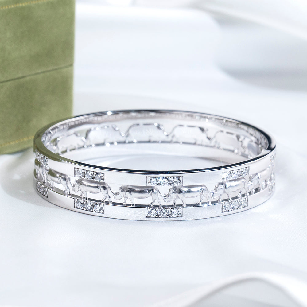 Ecob-643: Equinox Geometry – Pulsera de eslabones con diamantes cultivados en laboratorio en oro blanco de 18 quilates