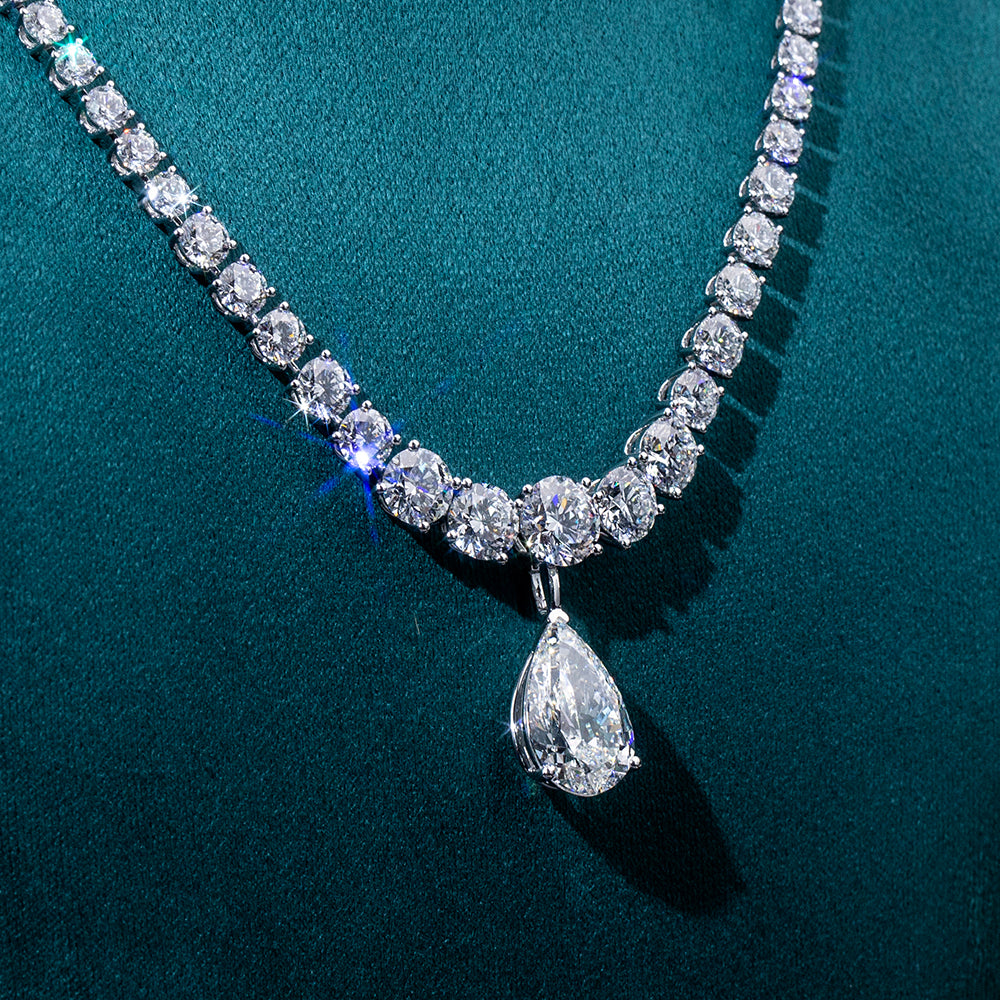 Econ-916 "Tear of Radiance" Lab-Grown Diamond Drop Necklace