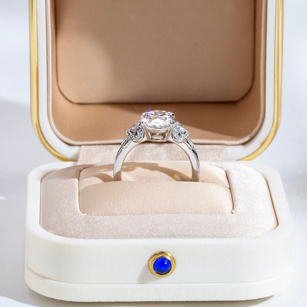 Eco-1906: Ribbon Radiance – Lab-Grown Oval Diamond Bow-Inspired Ring in 18K White Gold