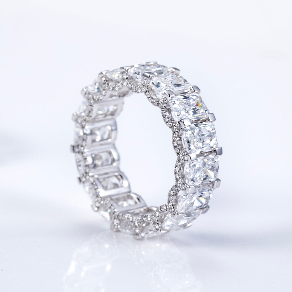 Eco-1910: Radiant Empire – Lab-Grown Radiant Diamond Statement Ring in 18K White Gold