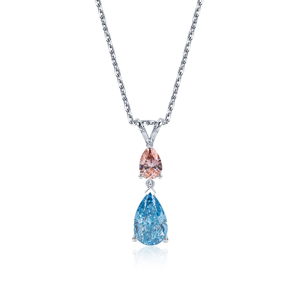 Econ-888 — The Twin Flame Lab Diamond Drop Pendant