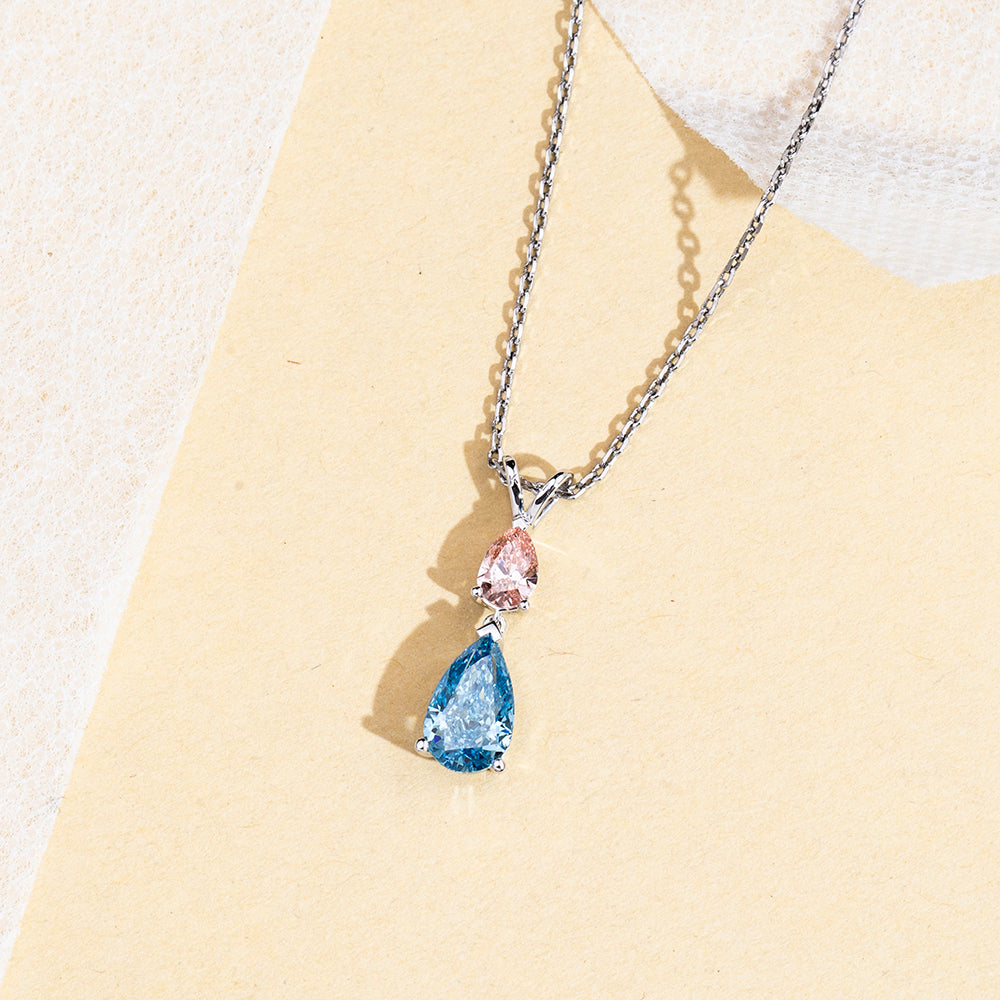 Econ-888 — The Twin Flame Lab Diamond Drop Pendant