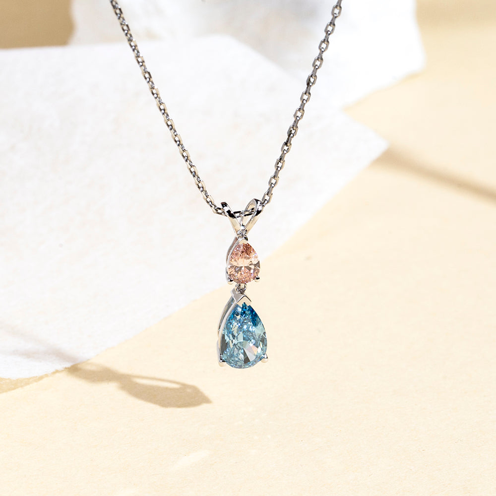 Econ-888 — The Twin Flame Lab Diamond Drop Pendant