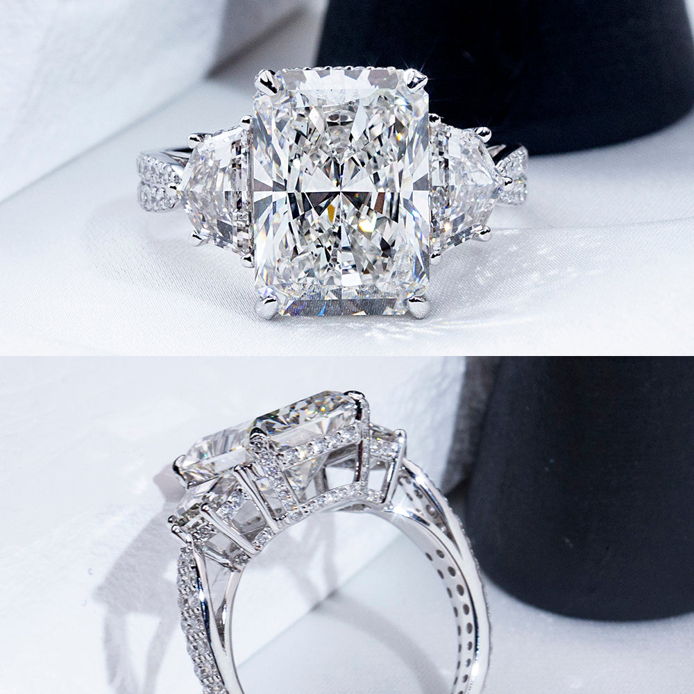 Eco-1875: Radiant Majesty – Lab-Grown Diamond Statement Ring in 18K White Gold