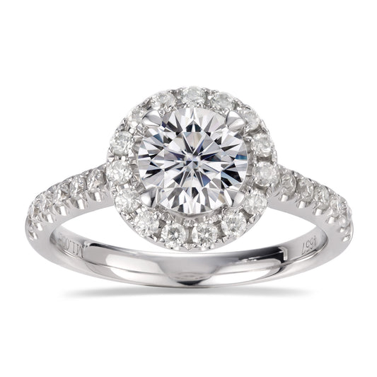 Eco—026: 1.0ct D VS1 Round Cut Lab-Grown Diamond Ring in 18K White Gold By Ecogemma · IGI Certified