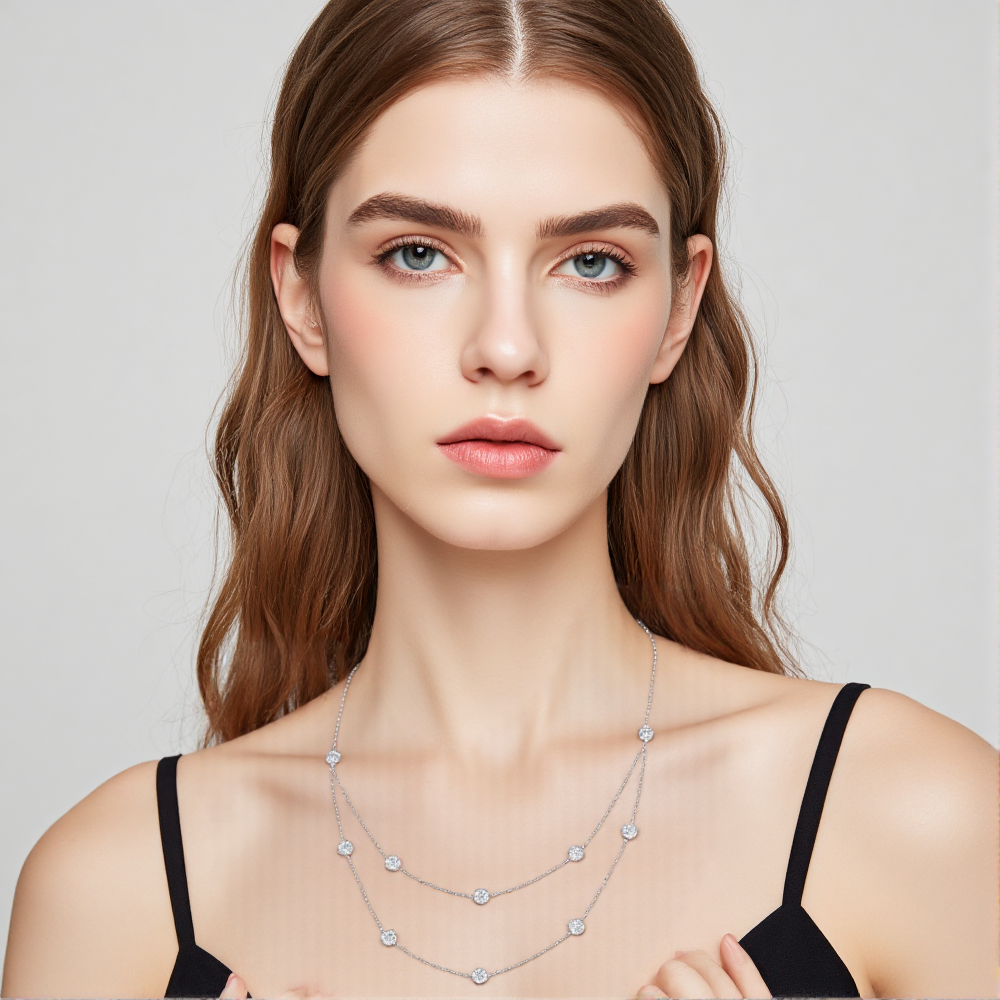 Econ-899 — The Celestial Drift Lab Diamond Station Necklace