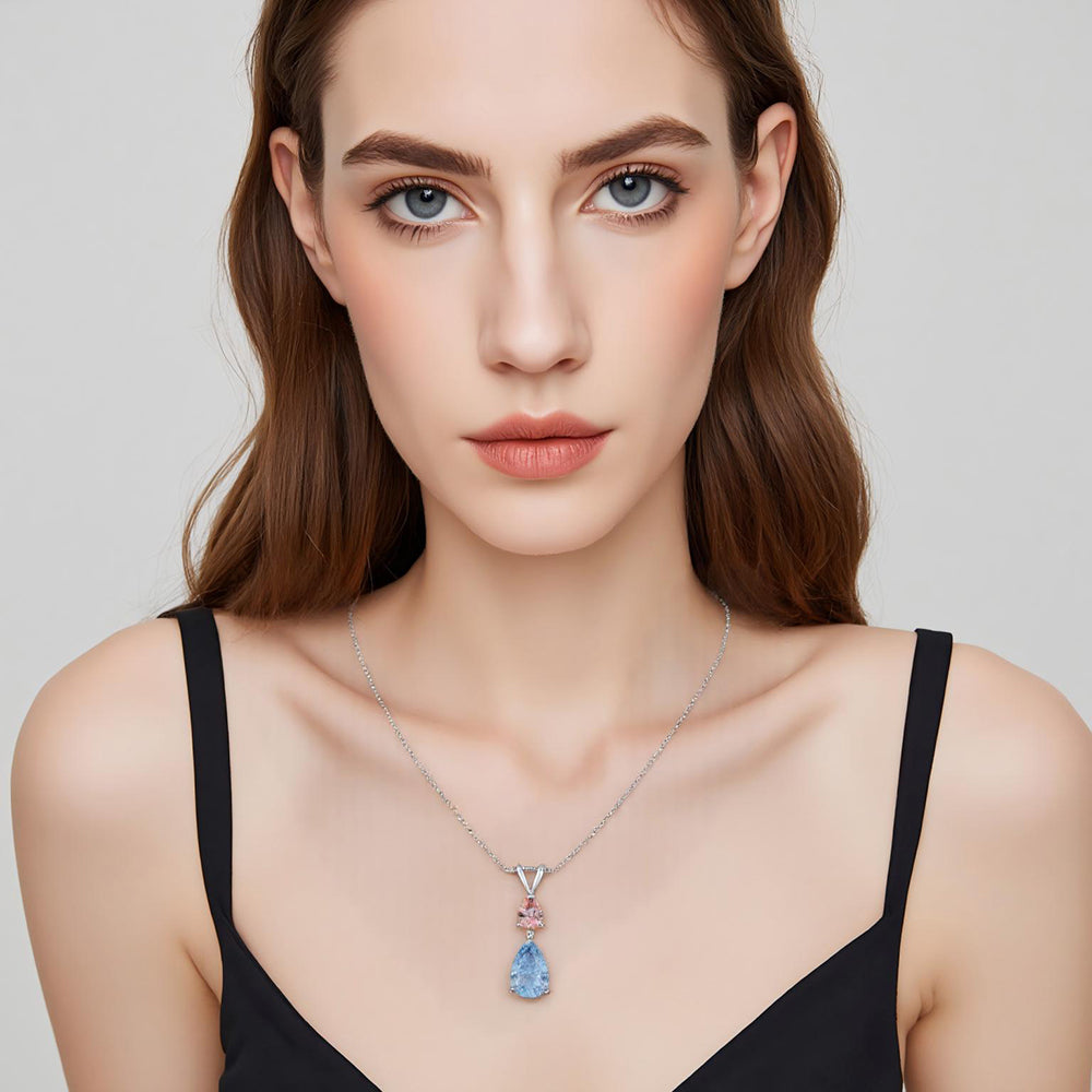 Econ-888 — The Twin Flame Lab Diamond Drop Pendant