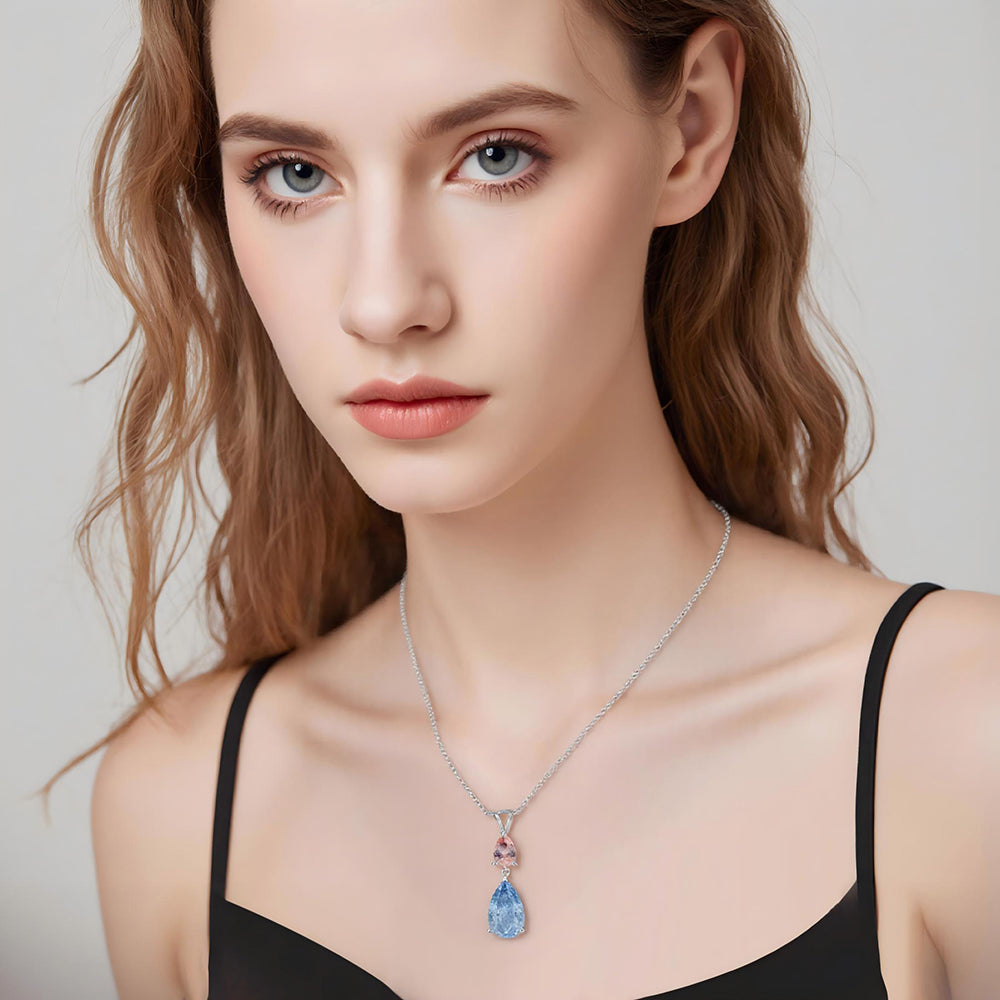 Econ-888 — The Twin Flame Lab Diamond Drop Pendant