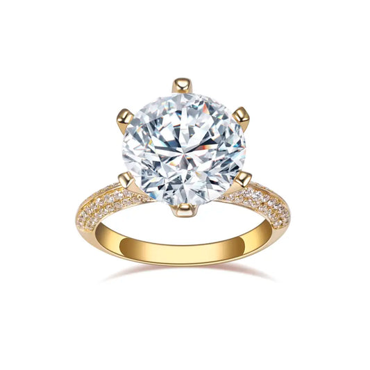 Eco-1665 | 18K White Gold 5CT Round Lab-Grown Diamond Ring