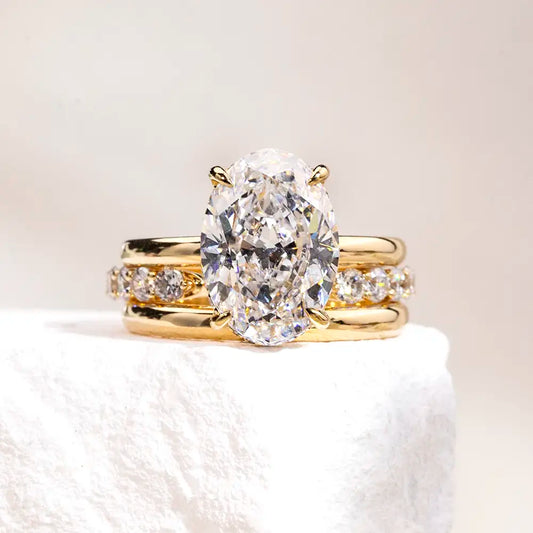 Ecogemma-1803 | 18K Yellow Gold 1.50CT Oval-Cut Lab-Grown Diamond Ring