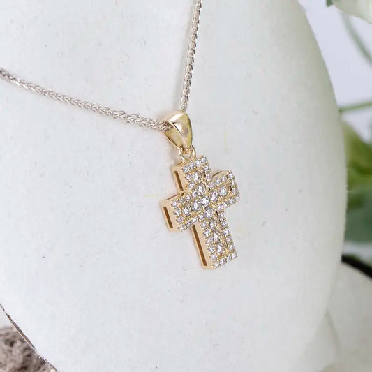 Econ-002 — The Light of Devotion Lab Diamond Cross Pendant