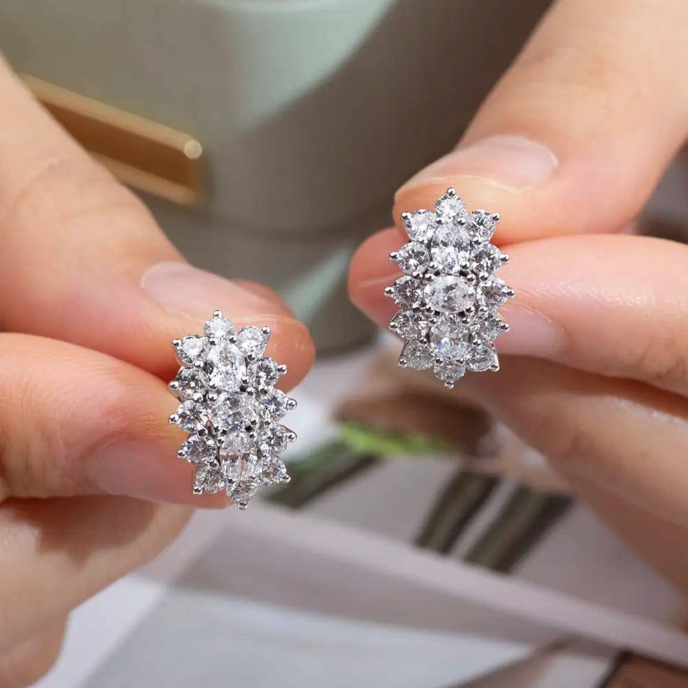 Ecoe-780 — The Celestial Arc Lab Diamond Cluster Earrings