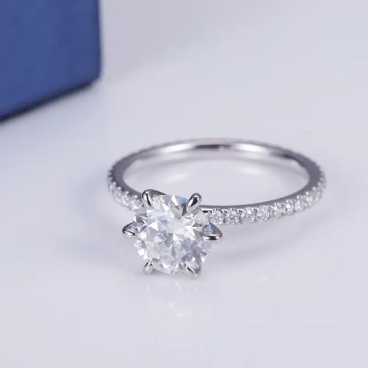 Eco-557 | 14K White Gold DEF VVS Moissanite Eternity Ring