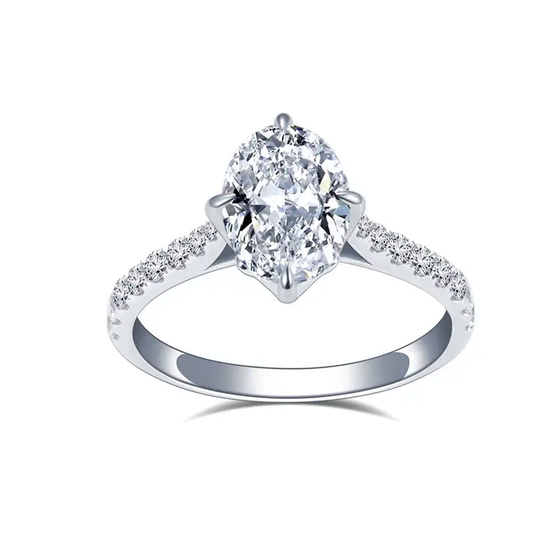 Eco-1416 | 18K White Gold Oval-Cut Lab-Grown Diamond Solitaire Ring