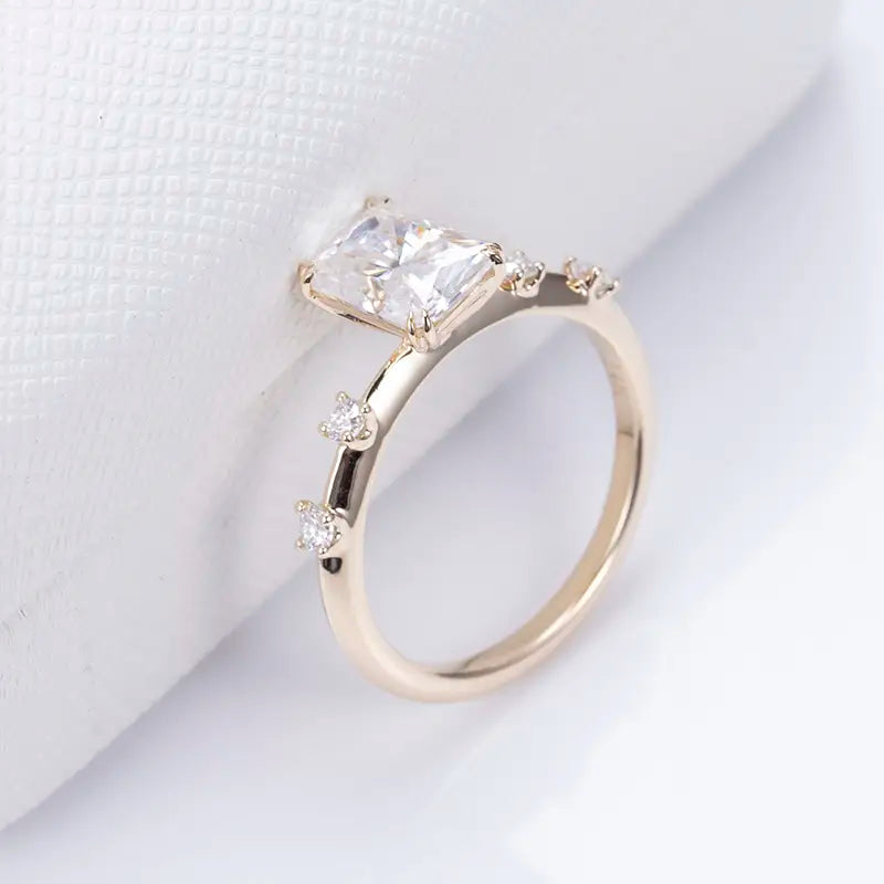 Eco-1320 | 1.2ct Radiant-Cut Lab Diamond Ring in 14K Yellow Gold  By Ecogemma