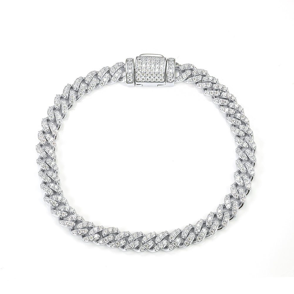 Ecob-624 | Bravura Cuban Lab Diamond Link Bracelet in 18K Gold