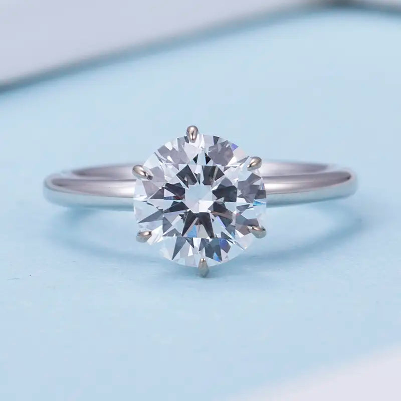 Eco-739 1.5CT F VS2 Lab-Grown Diamond Ring in 18K Rose Gold