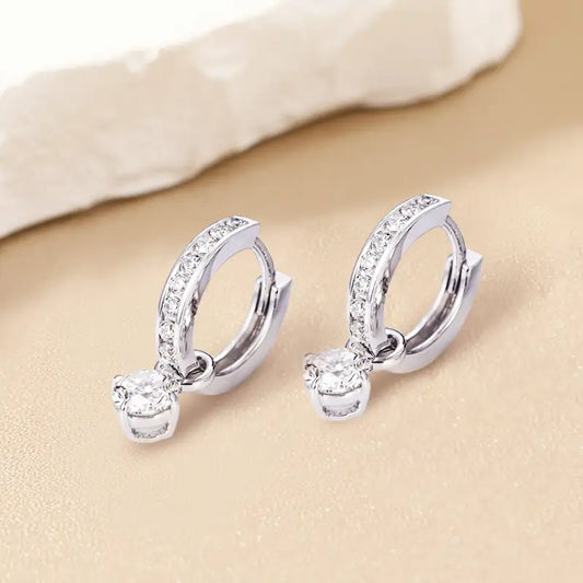 0.5ct Round-Cut Lab-Grown Diamond Earrings in 14K White Gold – IGI Certified | Ecogemma