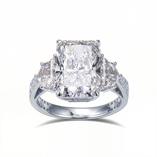 Eco-1875: Radiant Majesty – Lab-Grown Diamond Statement Ring in 18K White Gold