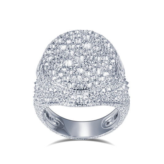 Eco-1894: Celestial Pavé – Lab-Grown Diamond Dome Ring in 18K White Gold