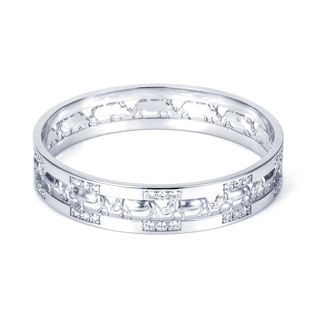 Ecob-643: Equinox Geometry – Pulsera de eslabones con diamantes cultivados en laboratorio en oro blanco de 18 quilates