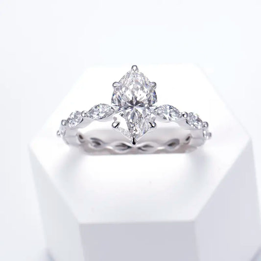 Eco-1326 | 18K White Gold 2.02CT Fancy-Shaped Lab-Grown Diamond Ring