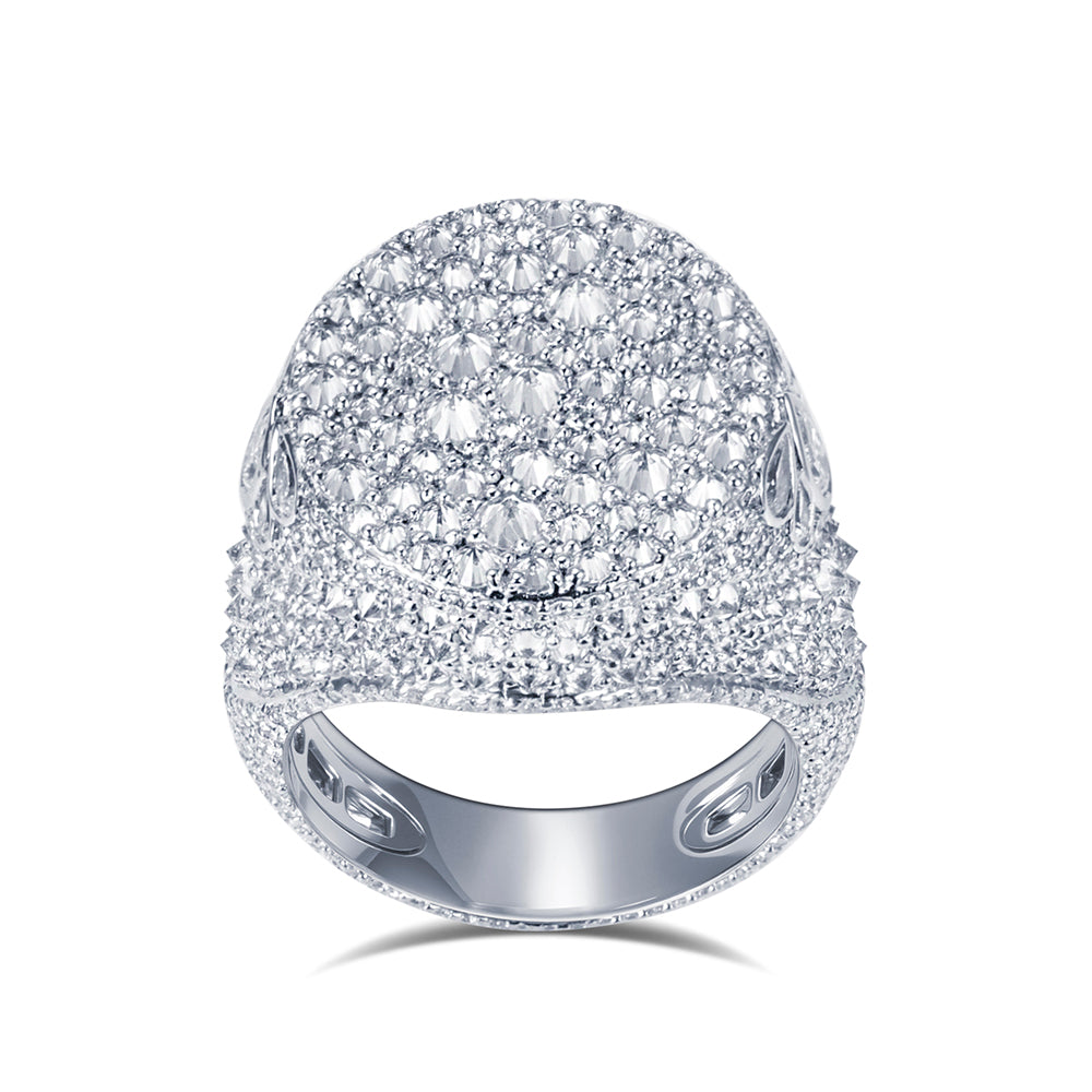 Eco-1894: Celestial Pavé – Lab-Grown Diamond Dome Ring in 18K White Gold