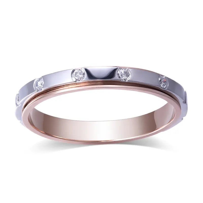 Eco-523 | 18K White & Rose Gold Lab-Grown Diamond Ring