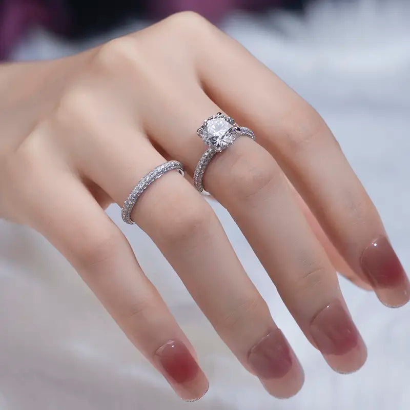 Eco-825 2.58CT F VS1 Lab-Grown Diamond Ring in 10K/18K White Gold