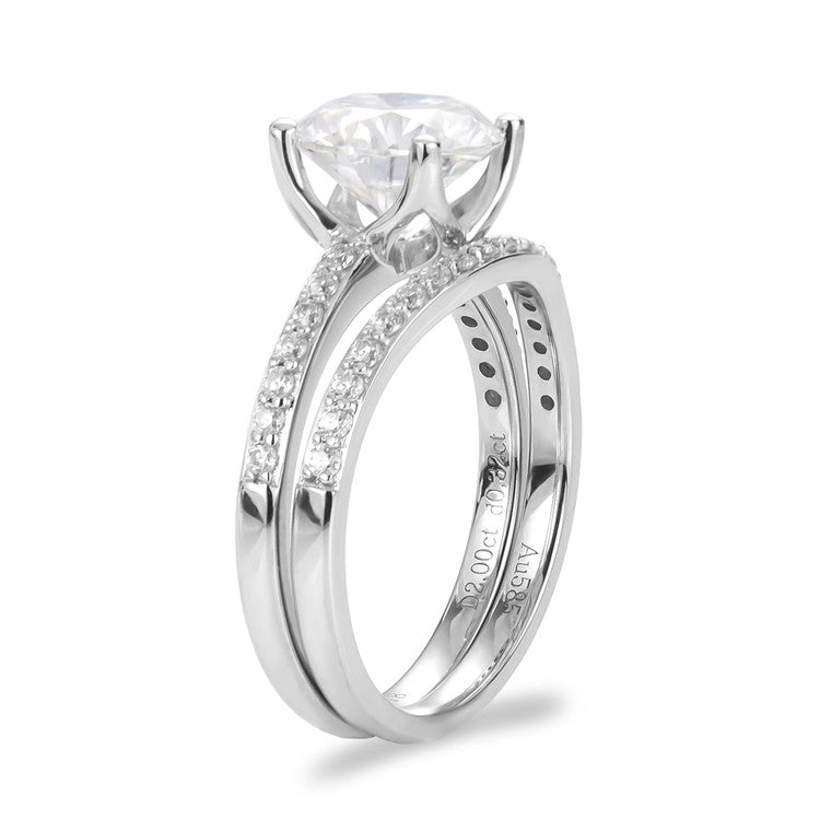 Eco-397: セレスティアル・ディバイド – ラボグロウンダイヤモンド スプリットシャンクリング 18Kホワイトゴールド