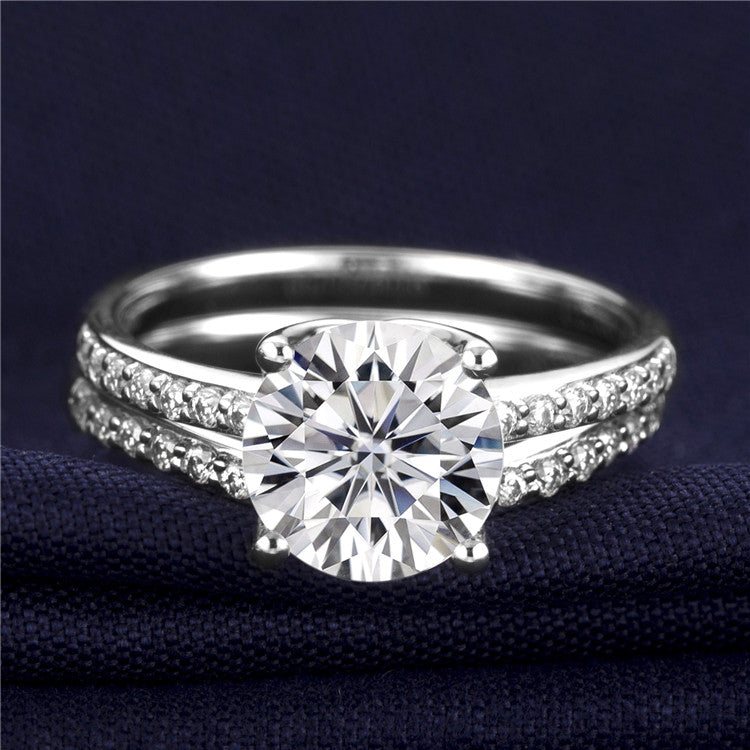 Eco-397: セレスティアル・ディバイド – ラボグロウンダイヤモンド スプリットシャンクリング 18Kホワイトゴールド