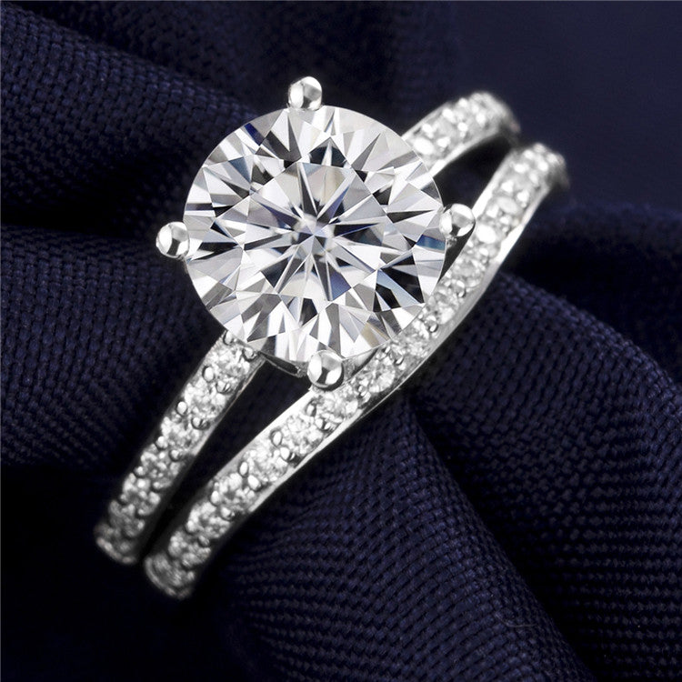 Eco-397: セレスティアル・ディバイド – ラボグロウンダイヤモンド スプリットシャンクリング 18Kホワイトゴールド