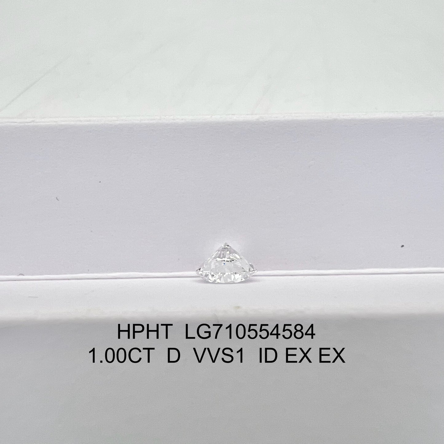 Round Cut 1 CT D VVS1 ID EX EX Lab Grown Diamond HPHT IGI Certificate  LG710554584
