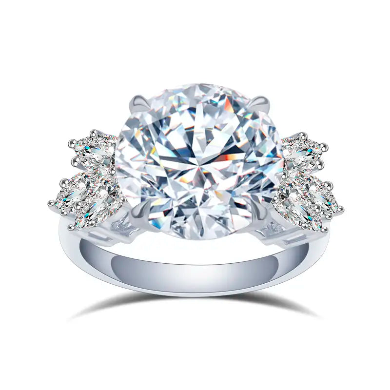 Eco-1447 | 18K White Gold 6CT Oval Lab-Grown Diamond Butterfly Ring