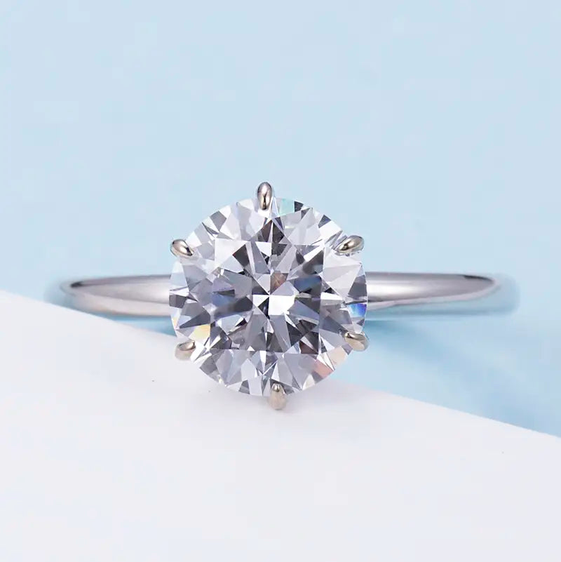 Eco-739 1.5CT F VS2 Lab-Grown Diamond Ring in 18K Rose Gold