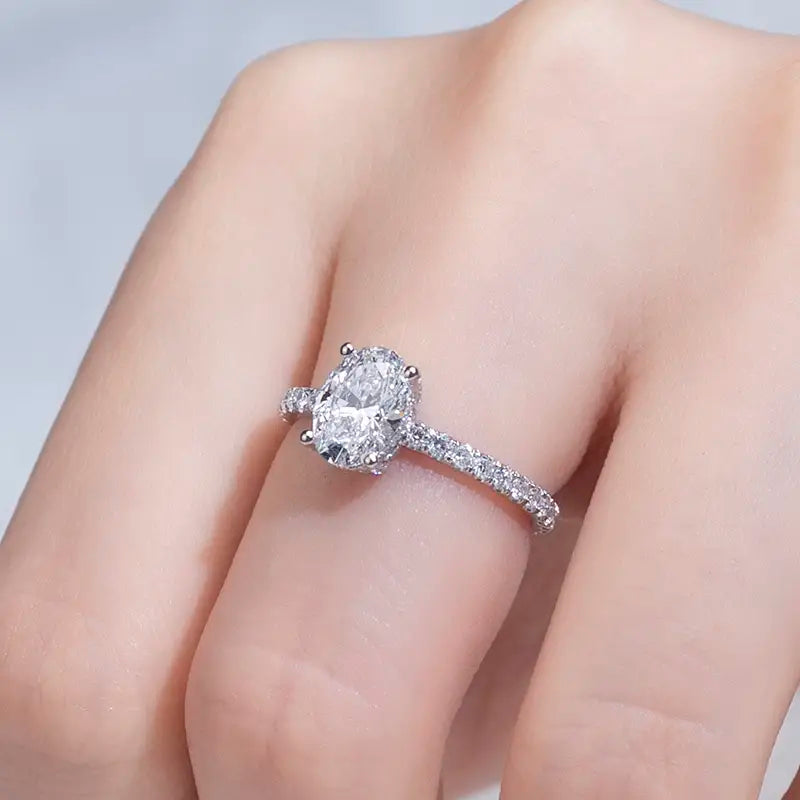 Eco-854 1CT VVS2 Lab-Grown Diamond Stackable Ring in 18K White Gold