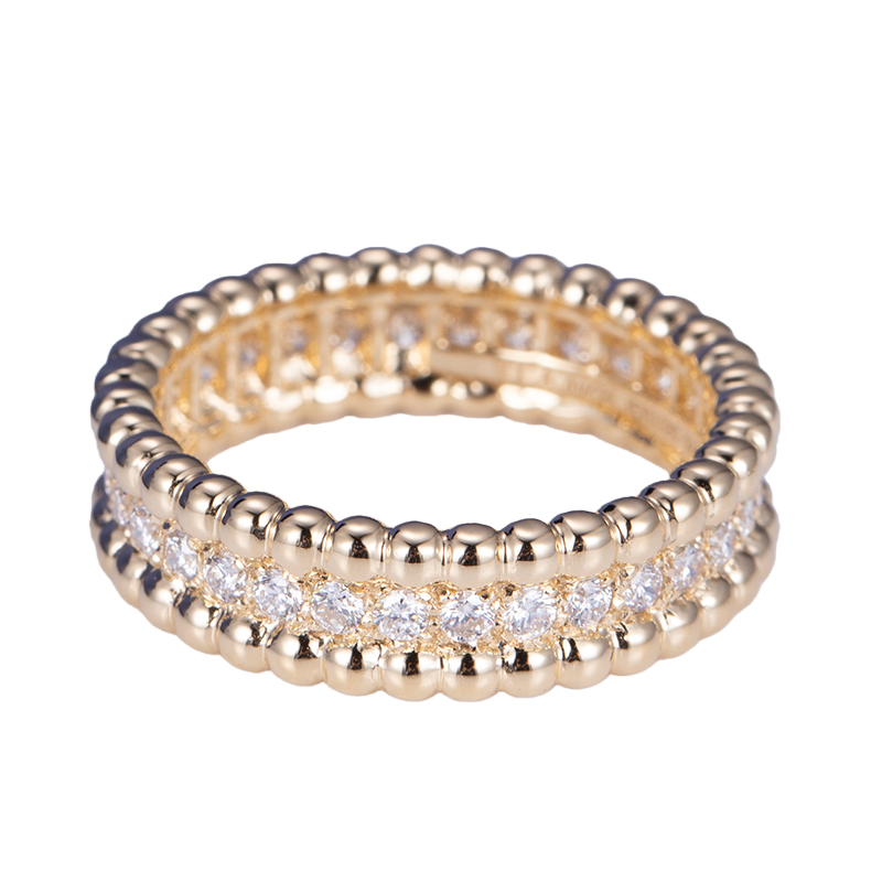 Eco-604: Ritmo Dorado – Anillo de canal de diamantes cultivados en laboratorio en oro de 18 quilates 