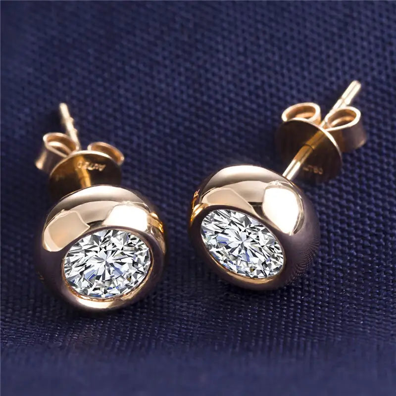 Ecoe-006 — The Horizon Glow Bezel Lab Diamond Stud Earrings