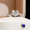 Eco-1814 | 18K White Gold Heart-Shaped Lab-Grown Diamond Ring