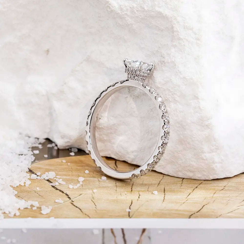 Eco-1700 | Square Princess-Cut Lab Diamond Halo Ring in 18K Gold  By Ecogemma