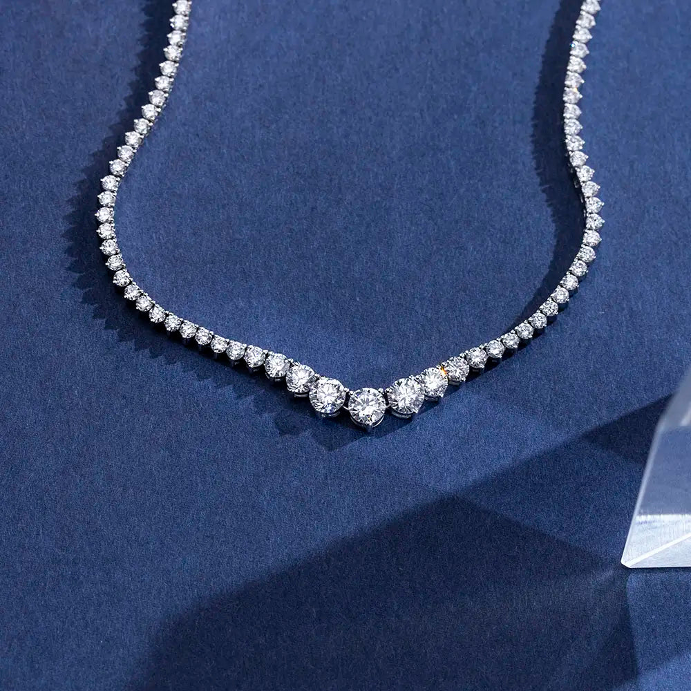 Econ-858 — The River of Light Lab Diamond Tennis Necklace