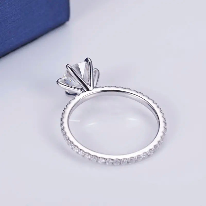 Eco-557 | 14K White Gold DEF VVS Moissanite Eternity Ring