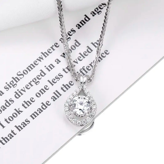 Econ-612 — The Tear of Light Lab Diamond Halo Pendant