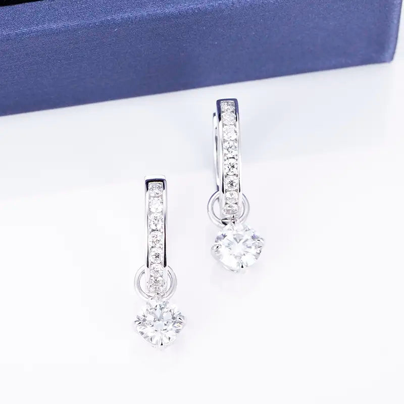 0.5ct Round-Cut Lab-Grown Diamond Earrings in 14K White Gold – IGI Certified | Ecogemma