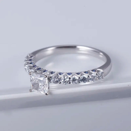 Eco-809 | 0.5ct DE VS2 Lab-Grown Diamond Ring in 18K White Gold By Ecogemma