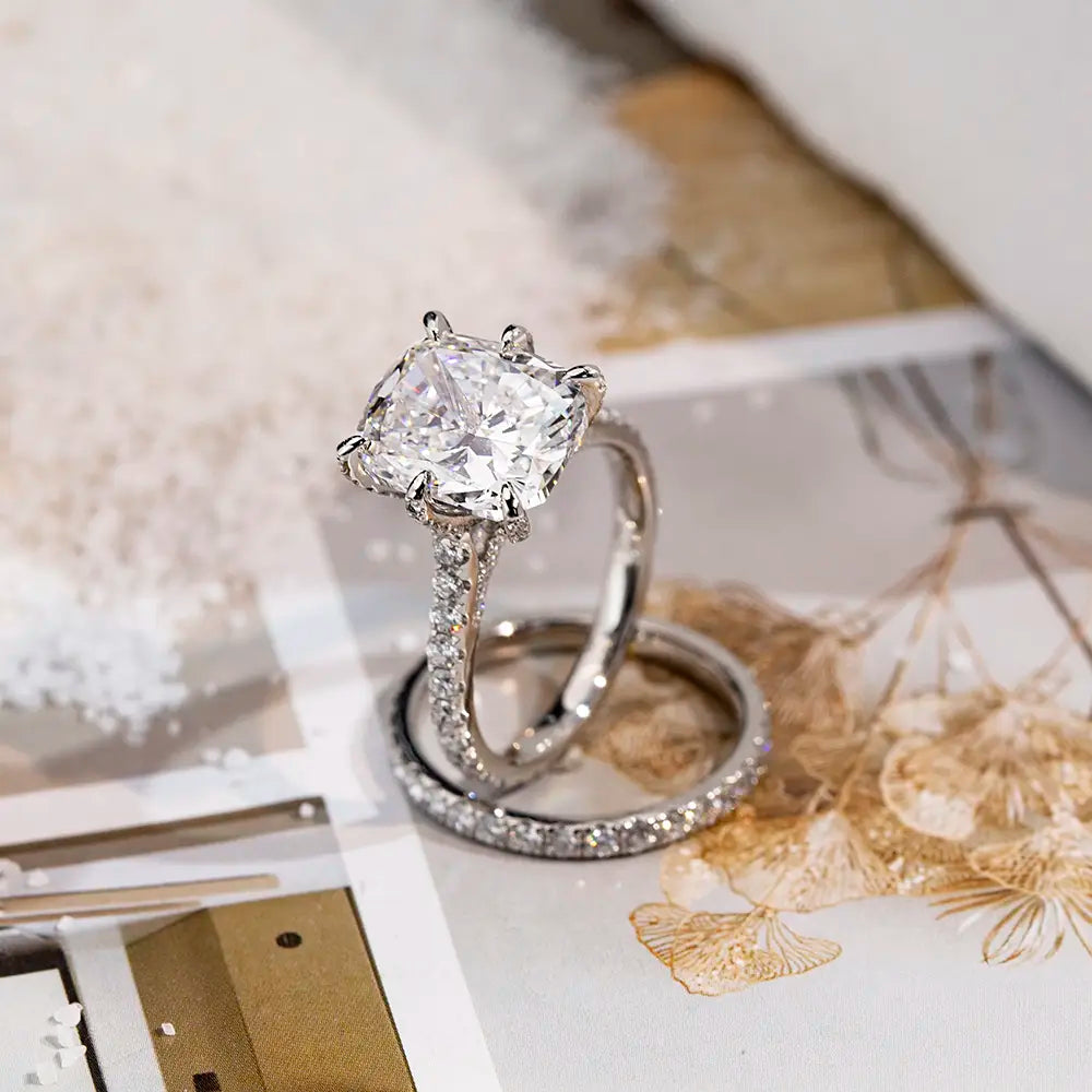 Eco-1698 | 18K Gold Lab-Grown Diamond Couple & Stackable Ring Set
