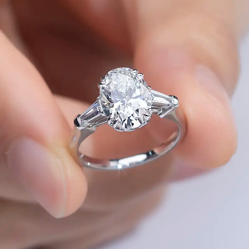 Eco-1294 | 1.8ct Oval Lab Diamond Ring in 18K White Gold  By Ecogemma