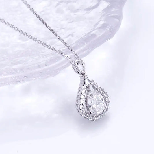 Econ-791 — The Teardrop of Eternity Lab Diamond Pendant Necklace