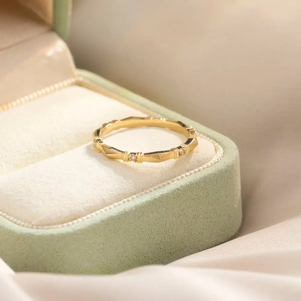 MSR-1667 | 18K Yellow Gold Eternity Ring with 1.2mm Lab-Grown Diamonds