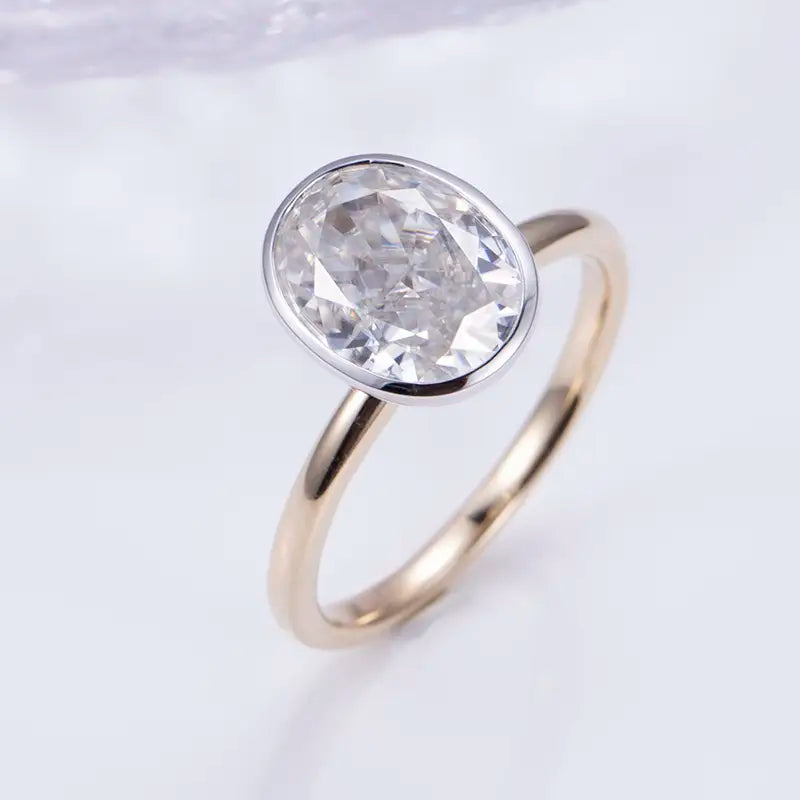 Eco-1296 | 2.2ct Oval Lab Diamond Ring in 14K Yellow Gold  By Ecogemma